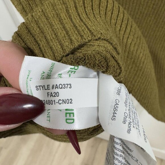 NWT J Crew Ribbed mockneck sweater tank Green Sleeveless Size Medium M - Picture 7 of 8